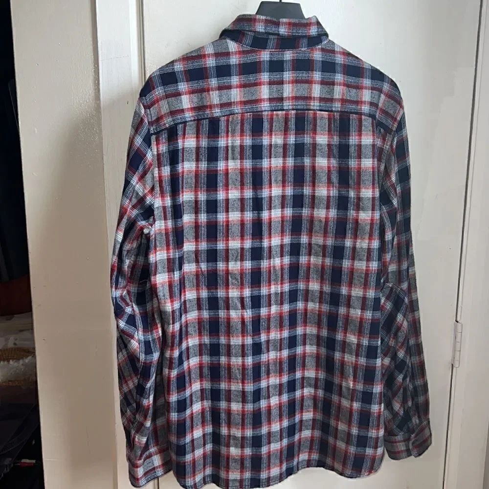 GAP + Pendleton Plaid Button Down Shirt Navy Red - Picture 4 of 6